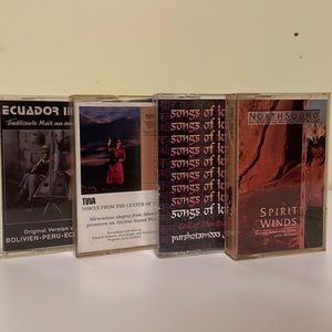 Spiritual world music cassettes Asia India Incas Native Americans sounds of life